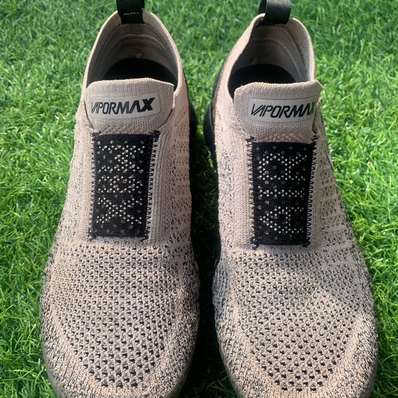 Nike Women’s Slip-On VaporMax Knit Sneakers — Beige and Black - Picture 4 of 7